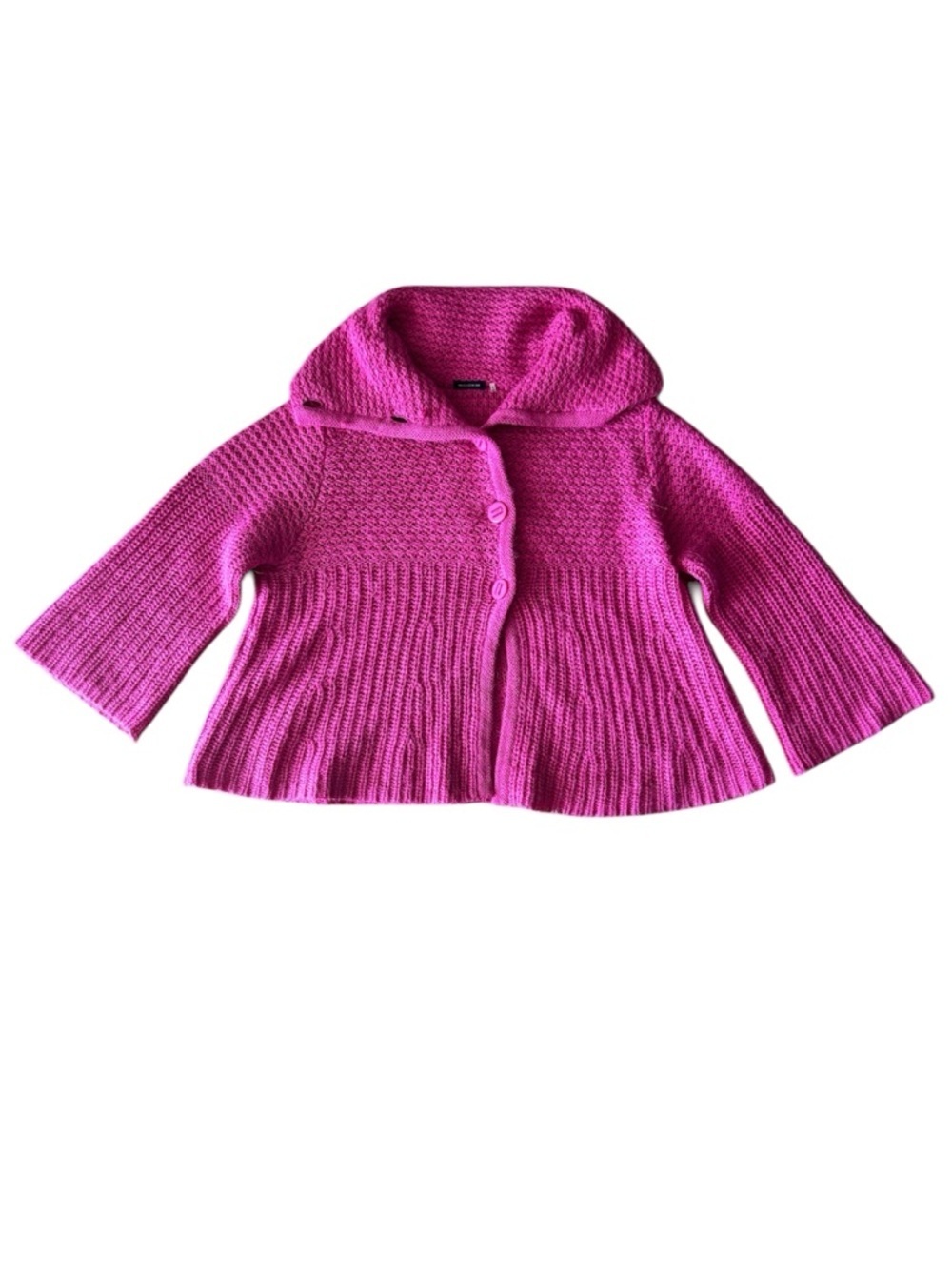 Magaschoni Alpaca Wool Blend Cardigan Sweater Pink Knit Button Down Cottagecore